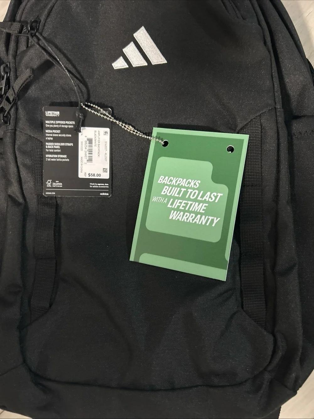 adidas Black Padded Everyday Backpack